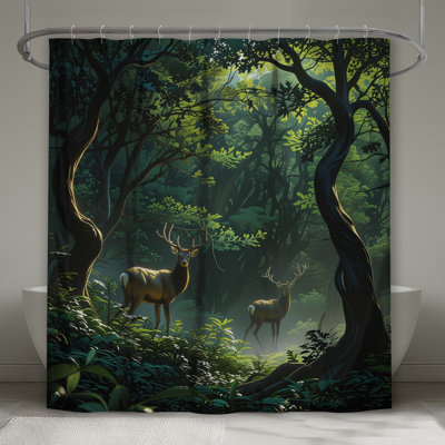 Deer In Forest Shower Curtains Extra Long