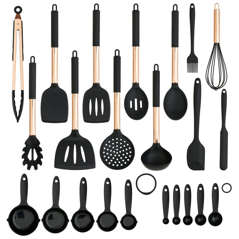 Silicone Kitchenware Set 23 pieces - suitable for non stick and flat bottomed pots