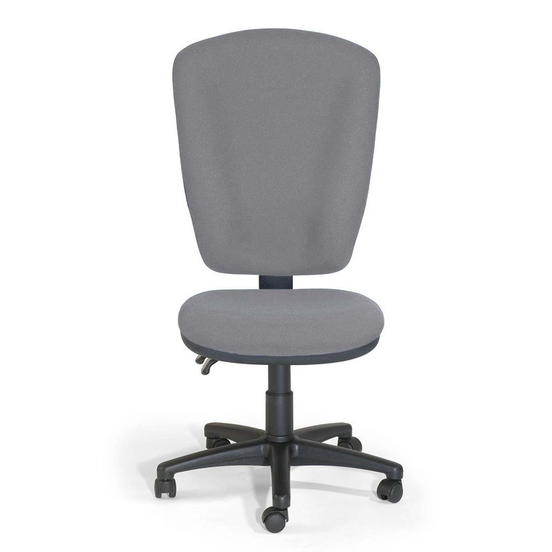 Polyester Blend Office Chair, Grey/Brown/Blue, No armrests