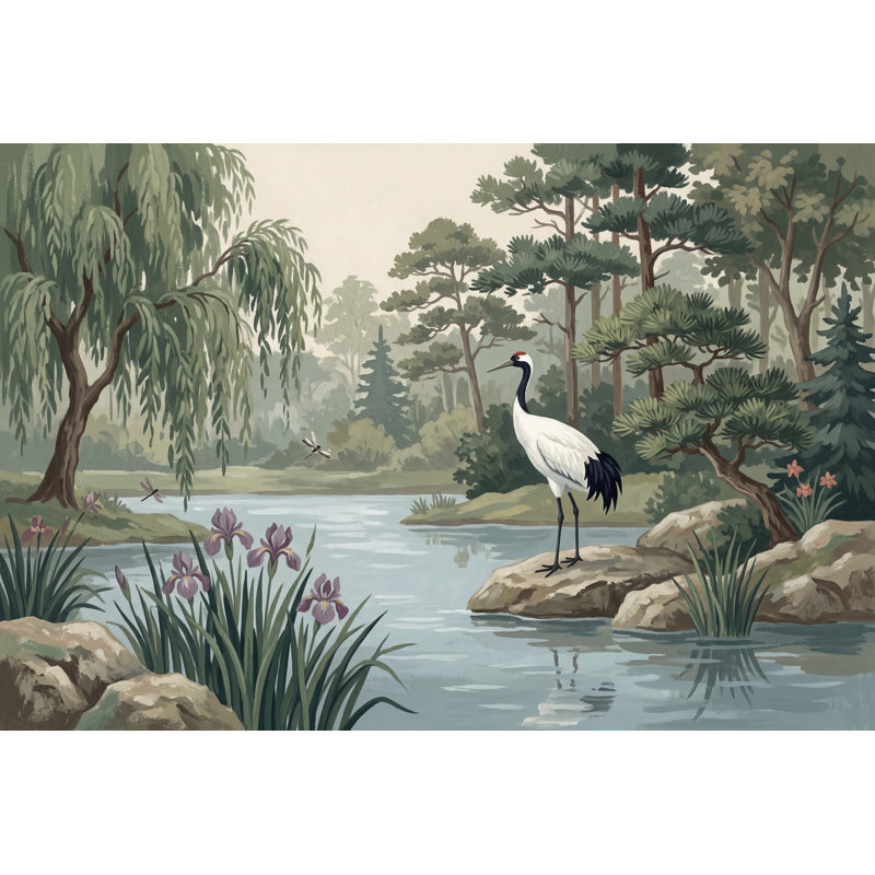 Crane Bird, 120 po x 96 po, Non tissé