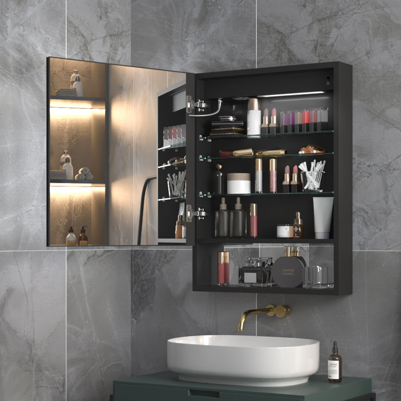 Armoire à pharmacie avec miroir et 3 tablettes réglables Altfried, Gauche