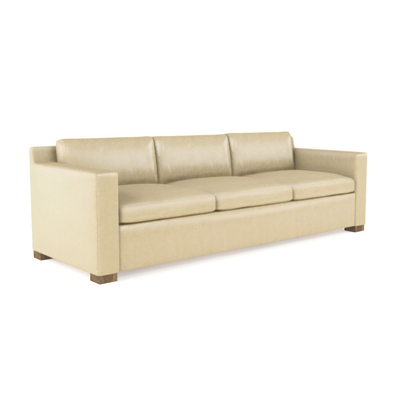 Canapé Mercer, H 33,5 po x l 108 po x P 39 po, Cuir rétro huître, Patiné