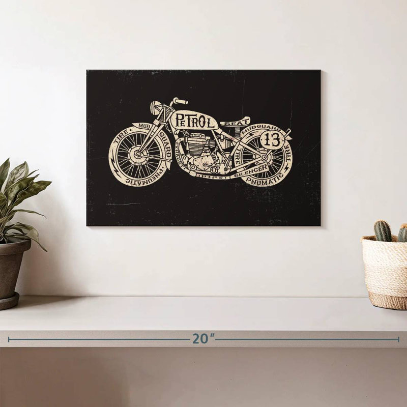 Mehar, typographie de motos rétro, H 8 po x l 12 po