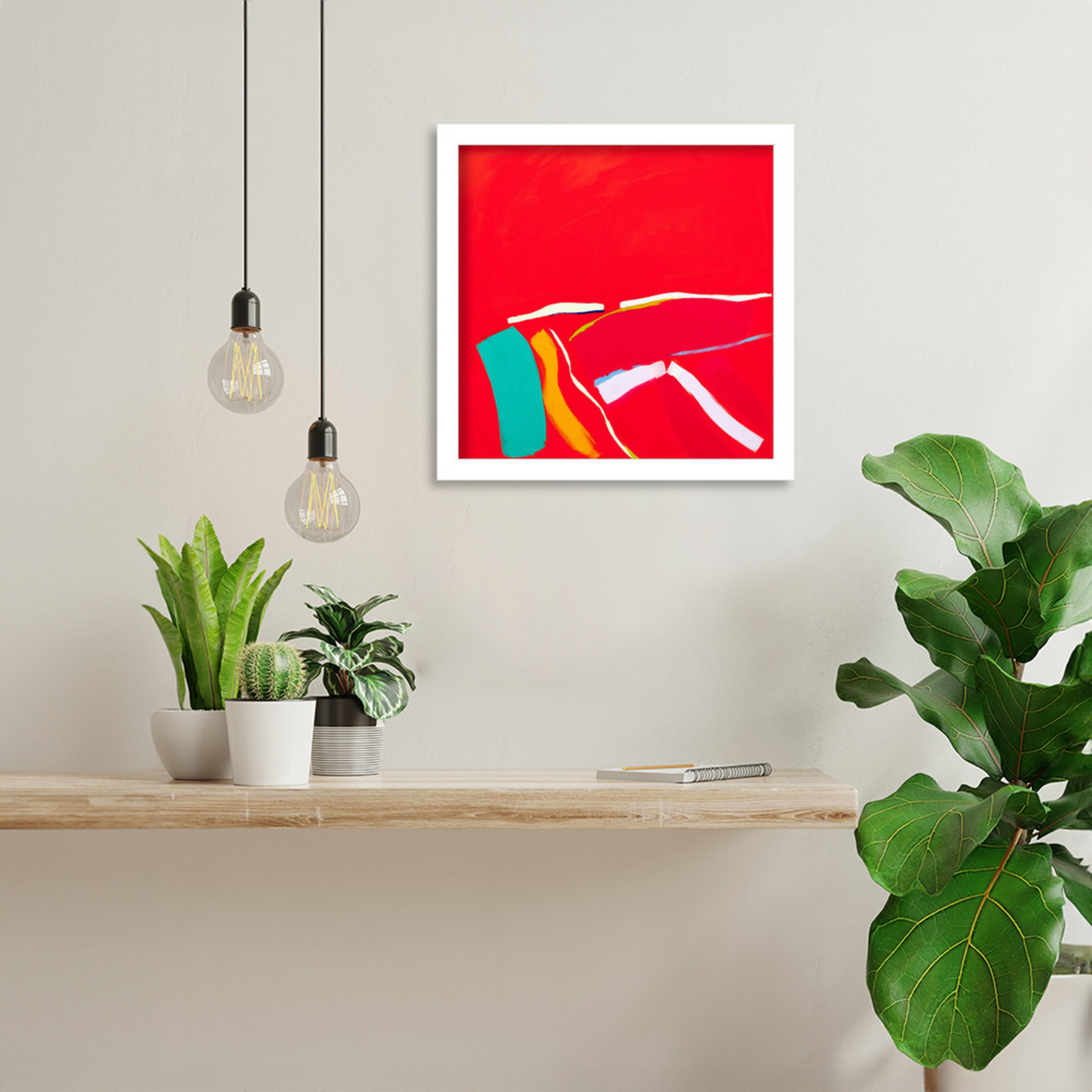 Passion Print by Angie Kenber, 13" H x 13" W, White