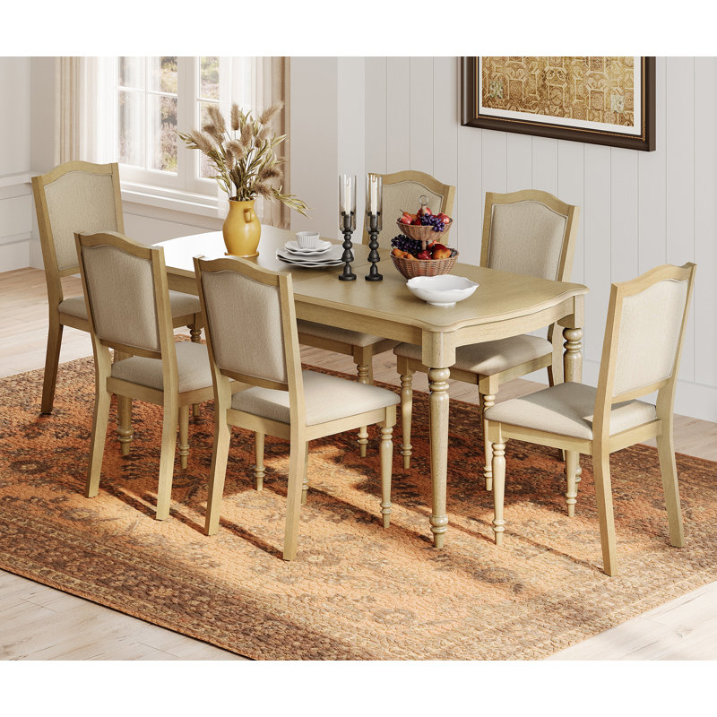 Ensemble de 2 chaises de salle à manger avec dossier et siège rembourrés, chêne, 6