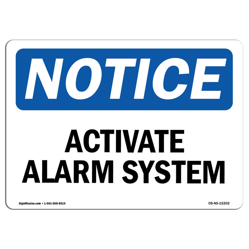 Activer le système d'alarme en aluminium 18 x 24, H 24 po x l 18 po x P 0,1 po