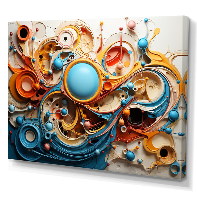 Surréalisme, formes d'imagination sur toile, Toile tendue, H 24 po x l 32 po x P 1 po