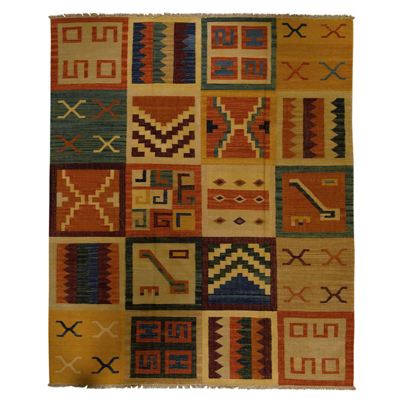 Wool Patchwork Area Rug