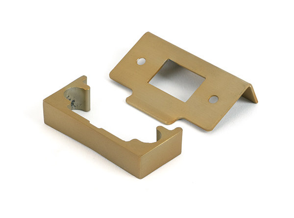 Polished Brass ½" Rebate Kit for Tubular Mortice Latch, Satin Brass