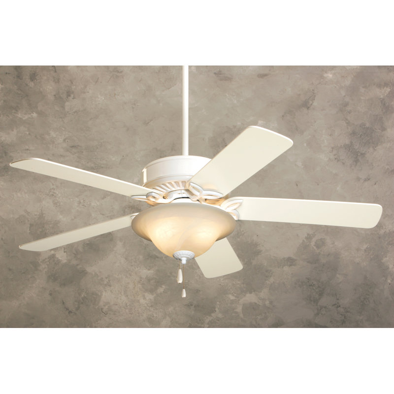 Ventilateur de plafond standard à 5 pales de 50 po avec chaîne de traction et ensemble d'éclairage inclus