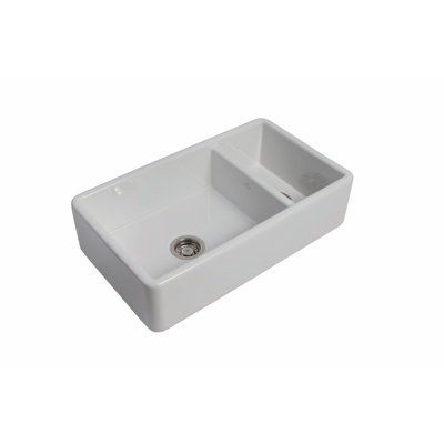 Lostock - 31.3″ L X 18.3″ W Fireclay 1.5 Bowl Apron / Farmhouse Kitchen Sink