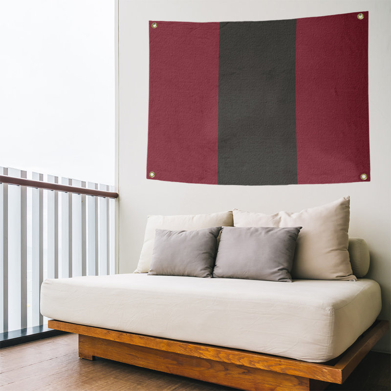 Tapisserie de polyester Arizona, H 26 po x l 36 po x P 1 po, Rouge brique / noir / rouge brique
