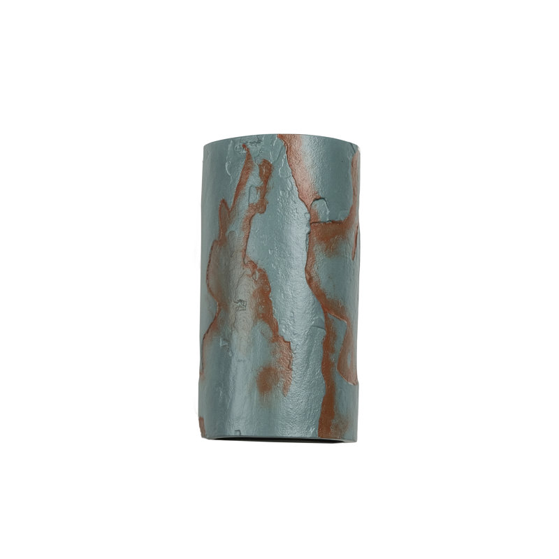 Donnice Flush Mount Ceramic Outdoor Wall Lights, LED Bulb Included, Gray Slate, 13" H x 7" W x 4.5" D