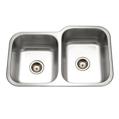 Elite 31.5'' L Double Bowl Stainless Steel Kitchen Sink