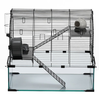 22.8In Wire Hamster Cage Habitat For Rodents, , And Mice - Metal Construction Security Durability, Comfortable Spacious With Top Ventilation Holes, High Transparency Acrylic Panels 360 Degree View,