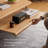 Oval-shaped solid wood coffee table living room-587097325