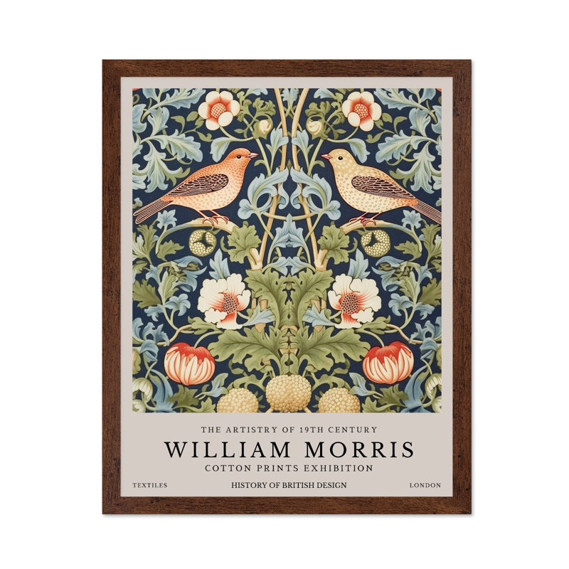 William Morris - Voleur de fraises n ° 3, Poster, 24"H x 32"W, Brown Framed