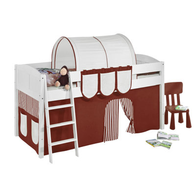 Basic European Single (90 x 200cm) Mid Sleeper Bed with Curtain