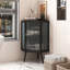 Armoire de coin contemporaine de 22,25 pouces avec porte en verre trempé et tablettes de rangement pour une utilisation efficace de l'espace-1306736865
