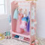 Teamson Kids Pink Wooden Open Armoire with Mirror