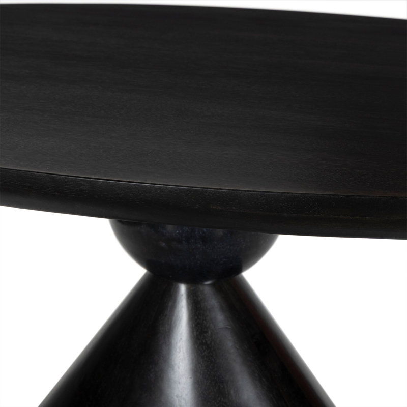 Bibianna Dining Table, Worn Black Parawood