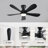 42 Inch RGB Ceiling Fans With Led Light and Remote/App Control, Flush Mount, RGB Dimmable Light, Modern Black Ceiling Fan for Kids Bedroom, Indoor/Covered Outdoor Use-117579839-117579838