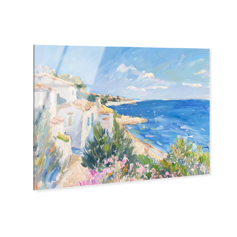 Henri Matisse Interpreted Town III High-Gloss Frameless Acrylic Glass Wall Art Nautical & Beach Print by Oliver Gal, Ready to Hang, 20 x 16
