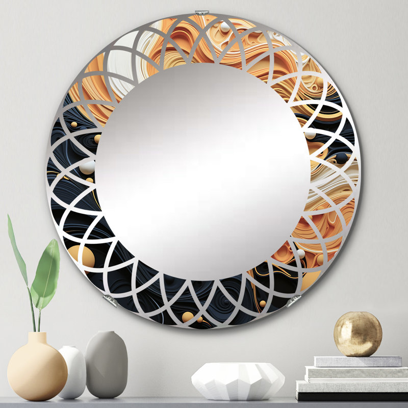 Gullerson - Miroir mural moderne rond, 24 po x 24 po