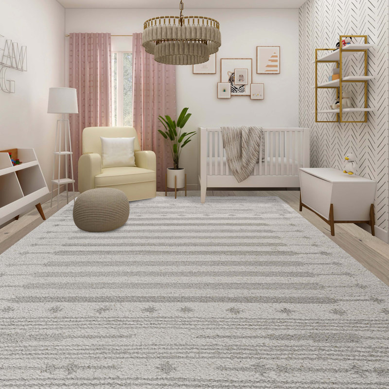 Tapis gris en laine noué à la main, Rectangle 2 pi x 3 pi