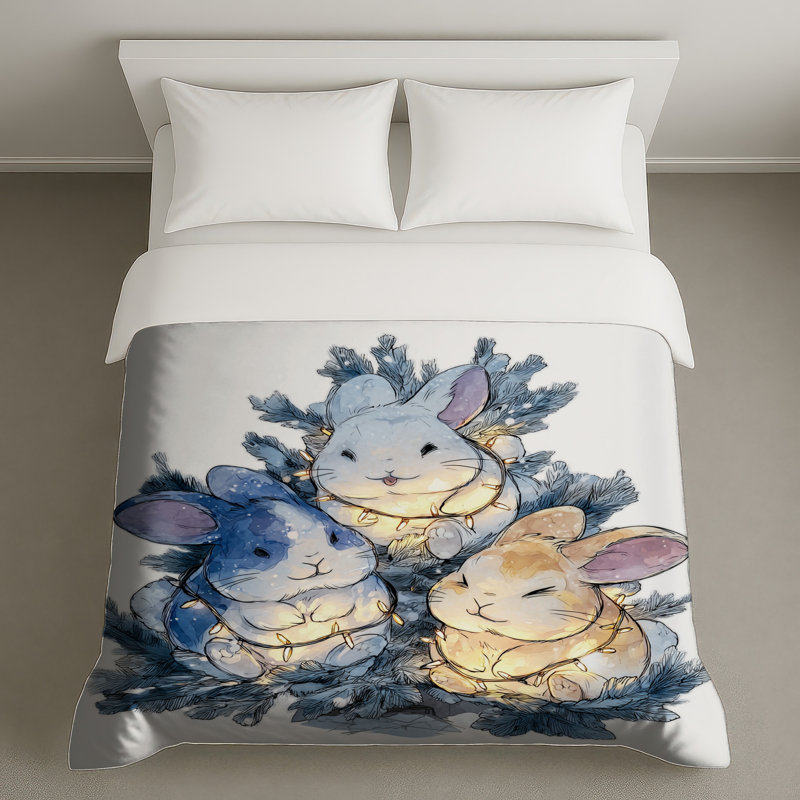 Trois housses de couette Three Bunnies, Lit simple