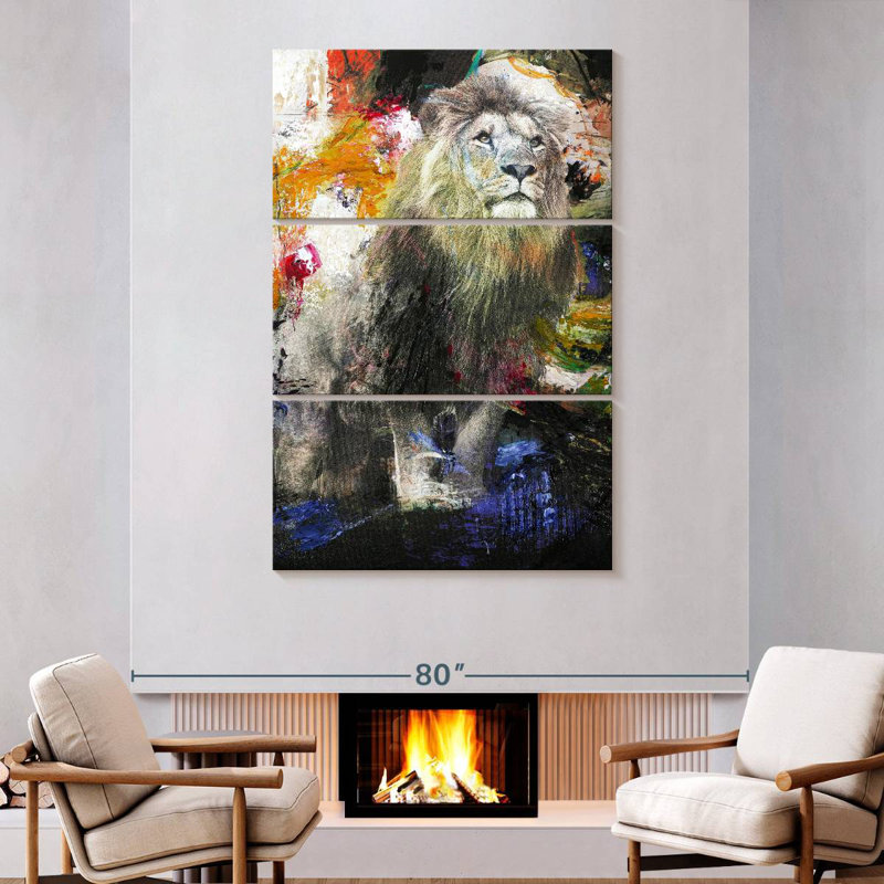 Brampt Glorious Lion, 74" H x 48" W