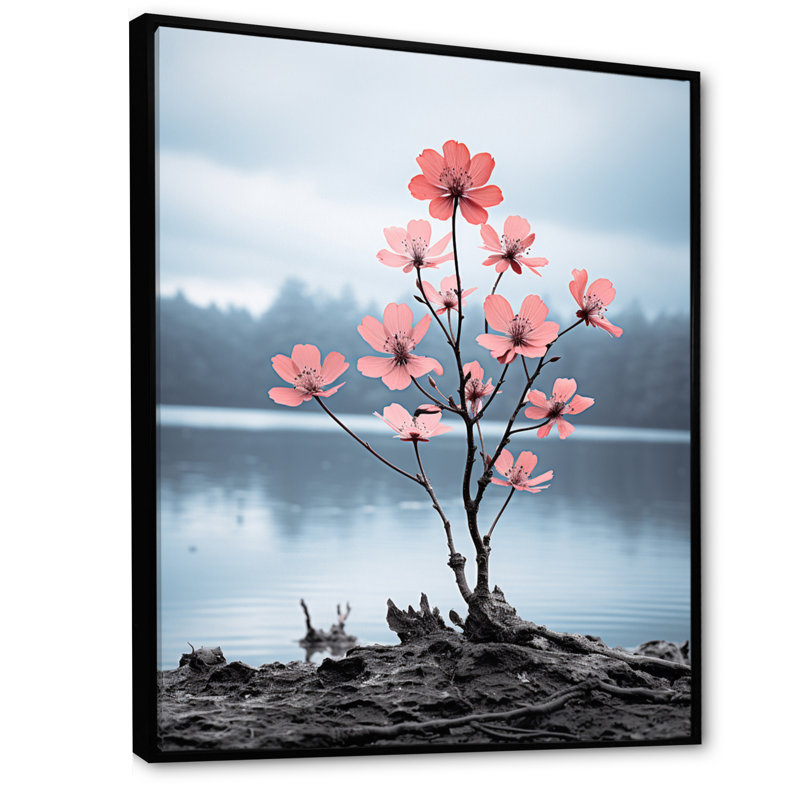 «Hingetown Seasonal Flower Solitude», reproduction sur toile, H 20 po x l 12 po x P 1 po, Cadre flottant noir