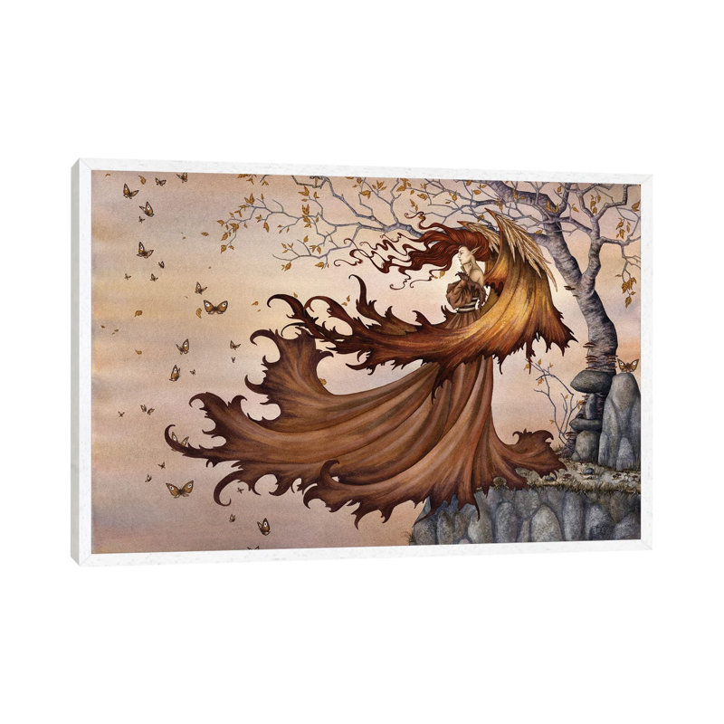 Passage To Autumn by Amy Brown - Print on Canvas, 101.6 cm H x 66.04 cm W, White Framed