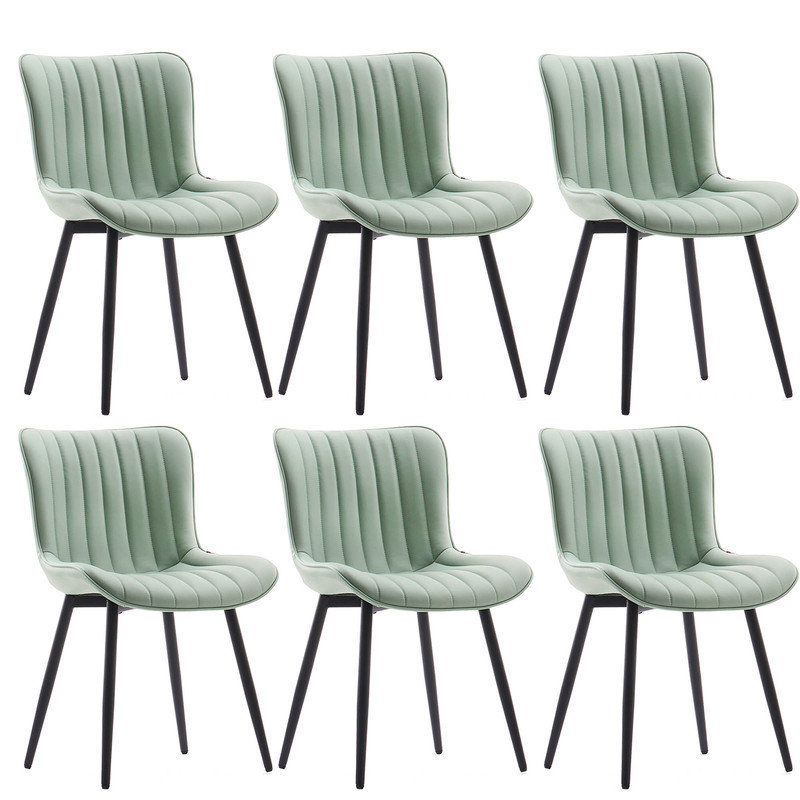 Chaises de salle à manger rembourrées en cuir Heitger, Vert menthe