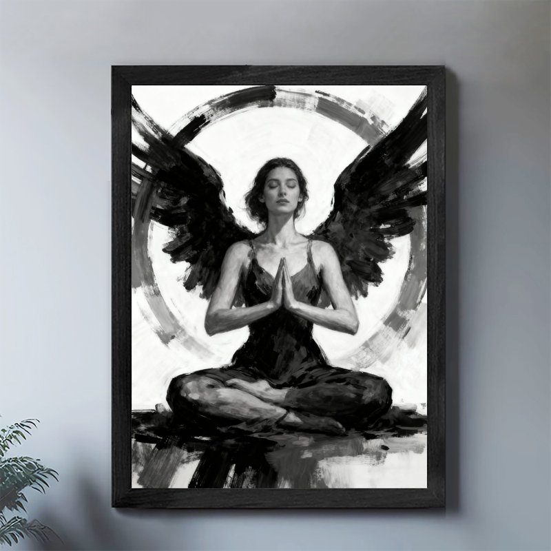 Reproduction d'art encadrée noire rétro, H 17 po x l 13 po