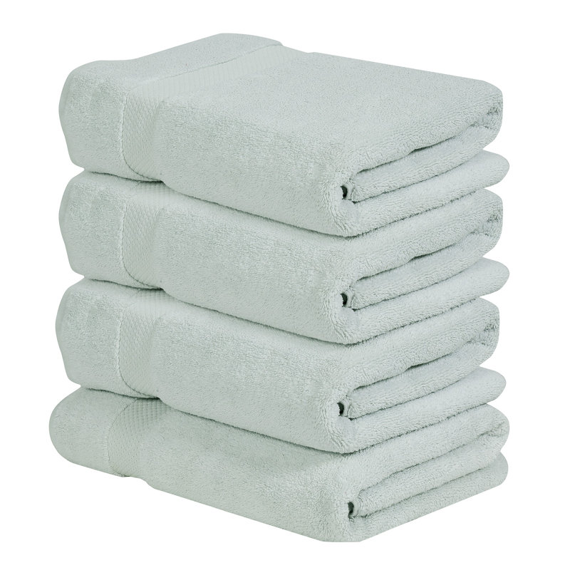 Ensemble de serviettes de bain 100% coton Splash Splash, serviettes de bain absorbantes ultra douces 550 g / m² pour spa et usage quotidien, certifié OEKO-TEX, paquet de 4, bleu