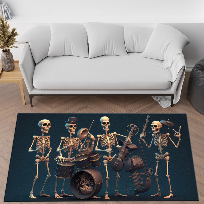 Large Geometric Pattern Non Woven Soft Type Printed Rug with Vibrant Shades Ideal for Home Decor, Rectangle 3'3" x 6'7"
