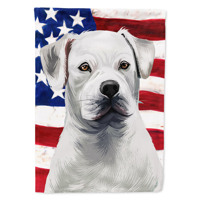 Polyester à 2 côtés 28 x 40 po drapeau maison, Bouledogue américain