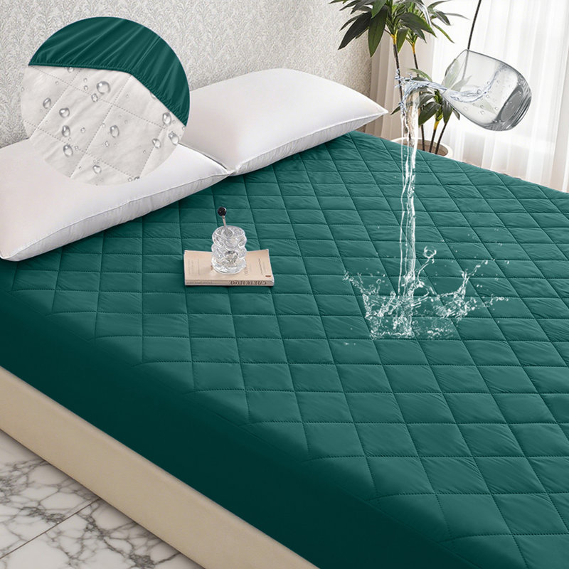 Housse de protection imperméable et épaisse pour matelas - housse de lit respirante et anti-poussière, Vert, Grand
