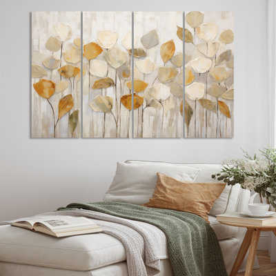 Blancheville " Beige Botanical Impressions II " 4 - Pieces