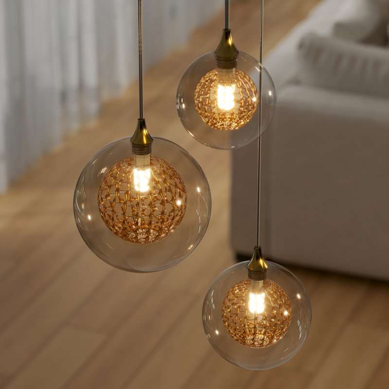 Reflection Breeze 3 - Light LED Pendant, Amber, Chrome