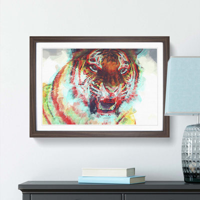 Roaring Tiger in Abstract - Picture Frame Painting Print