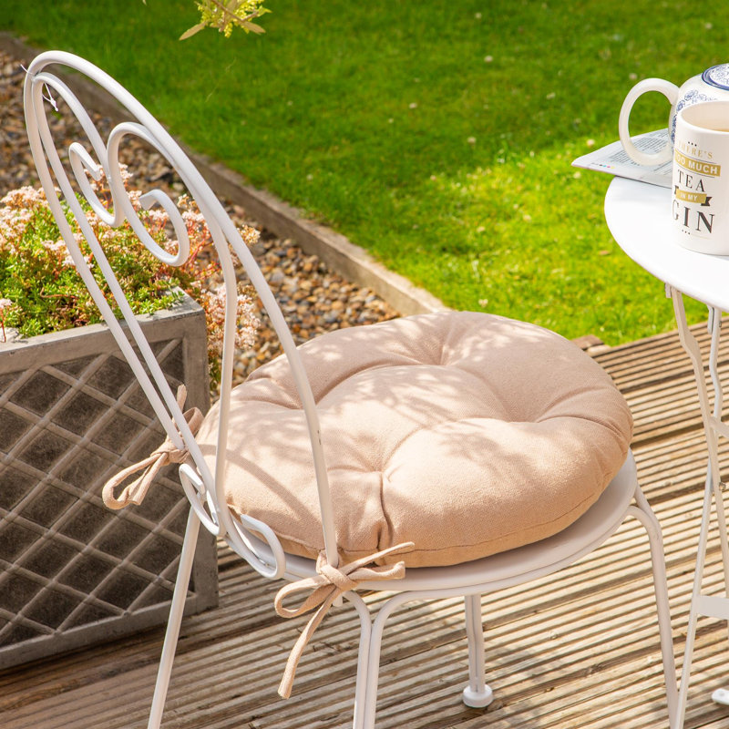 Harbour Housewares - Round Garden Chair Seat Cushions, Natural