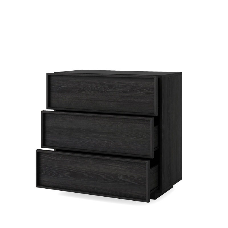 Commode moderne 3 tiroirs Abbate, Noir