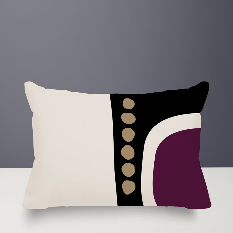 Coussin lombaire réversible intérieur / extérieur Sofi Minimalist, H 14 po x l 20 po, Mauve