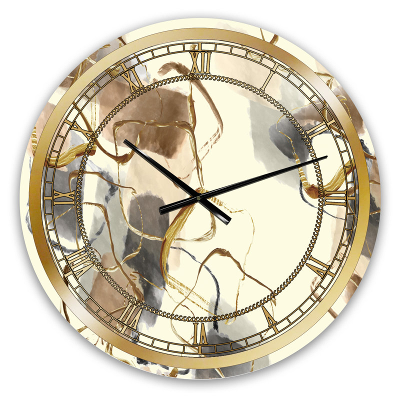 Gold Glam Squares V - horloge murale Glam, Moyen