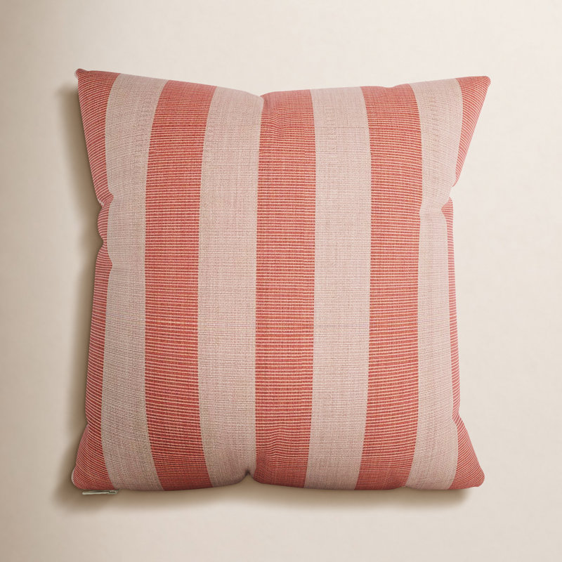 Coussin décoratif intérieur / extérieur Lani Sunbrella®, Rose / crème, Carré 20 po