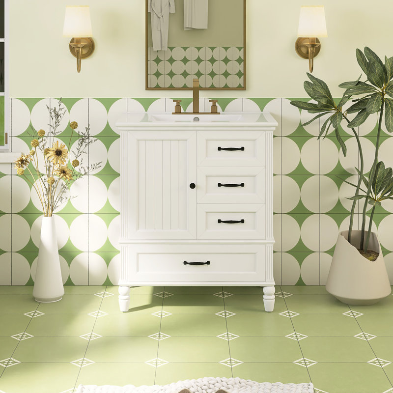 Ensemble de meuble-lavabo autoportant 30 po avec comptoir en céramique 30 po