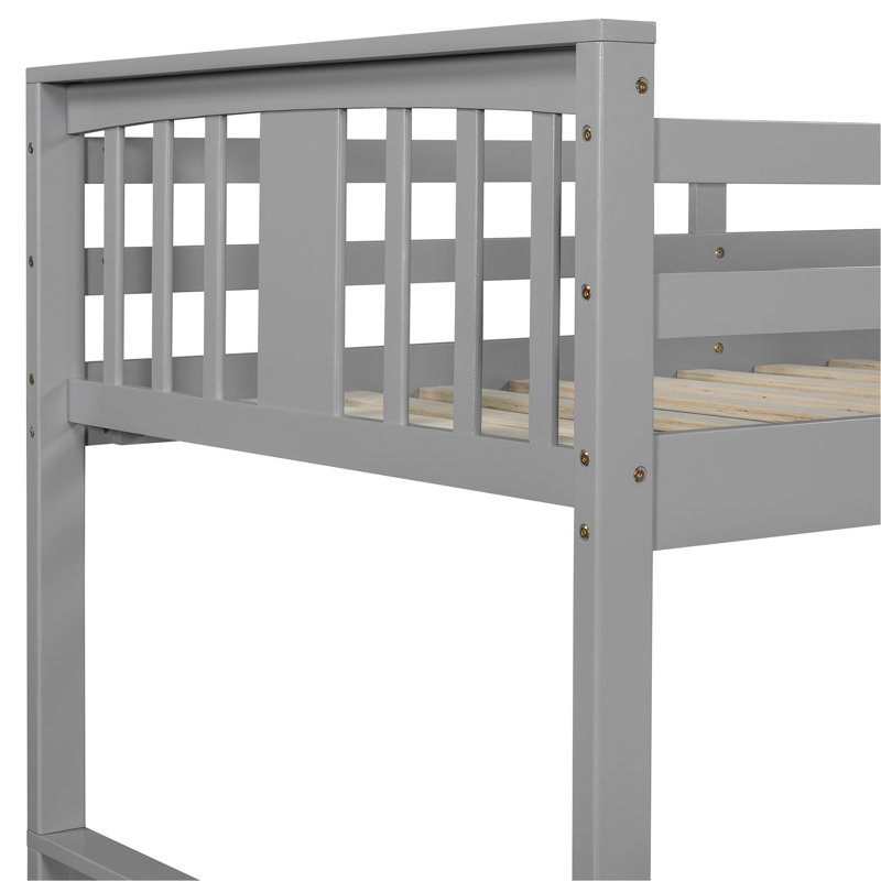 Lit superposé simple gris avec matériaux fonctionnels de qualité - gris, stabilité et confort, Gris