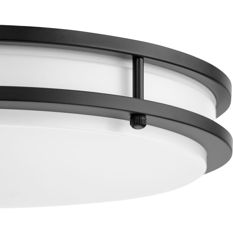 Plafonnier encastré 5 lumières, H 2,83 po x l 14 po x P 14 po, Noir mat
